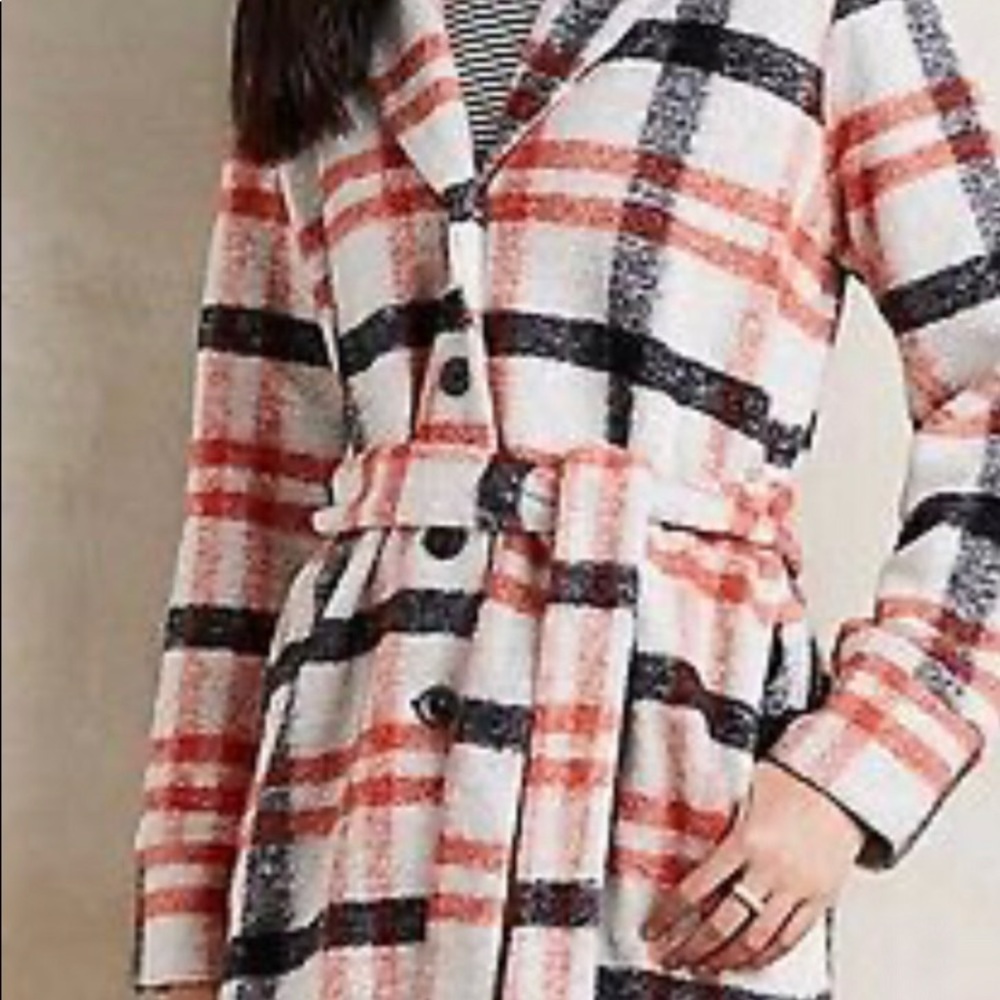Cartonnier anthro plaid Wool coat